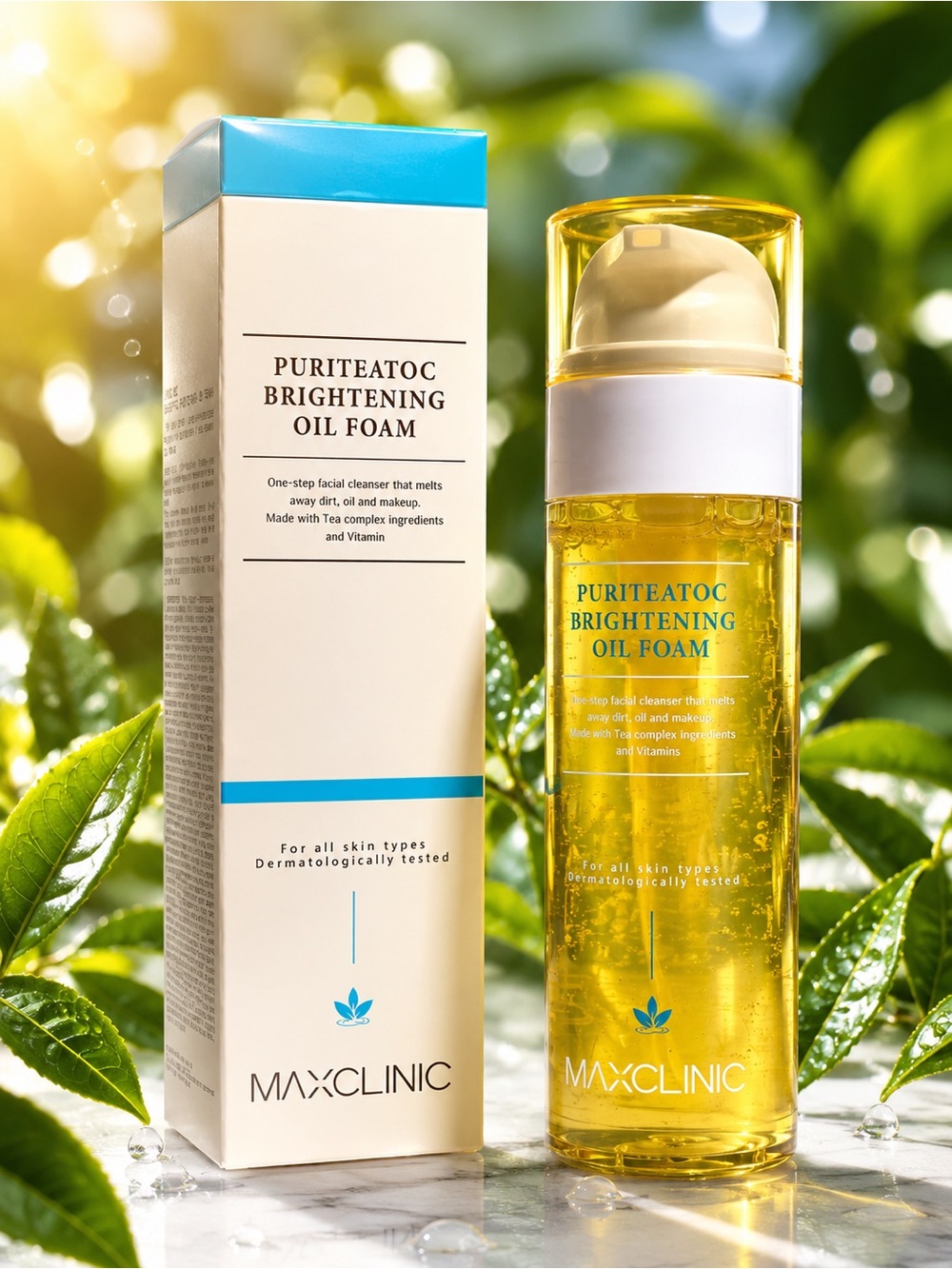 PURITEATOC Brightening Oil Foam — White & Blue